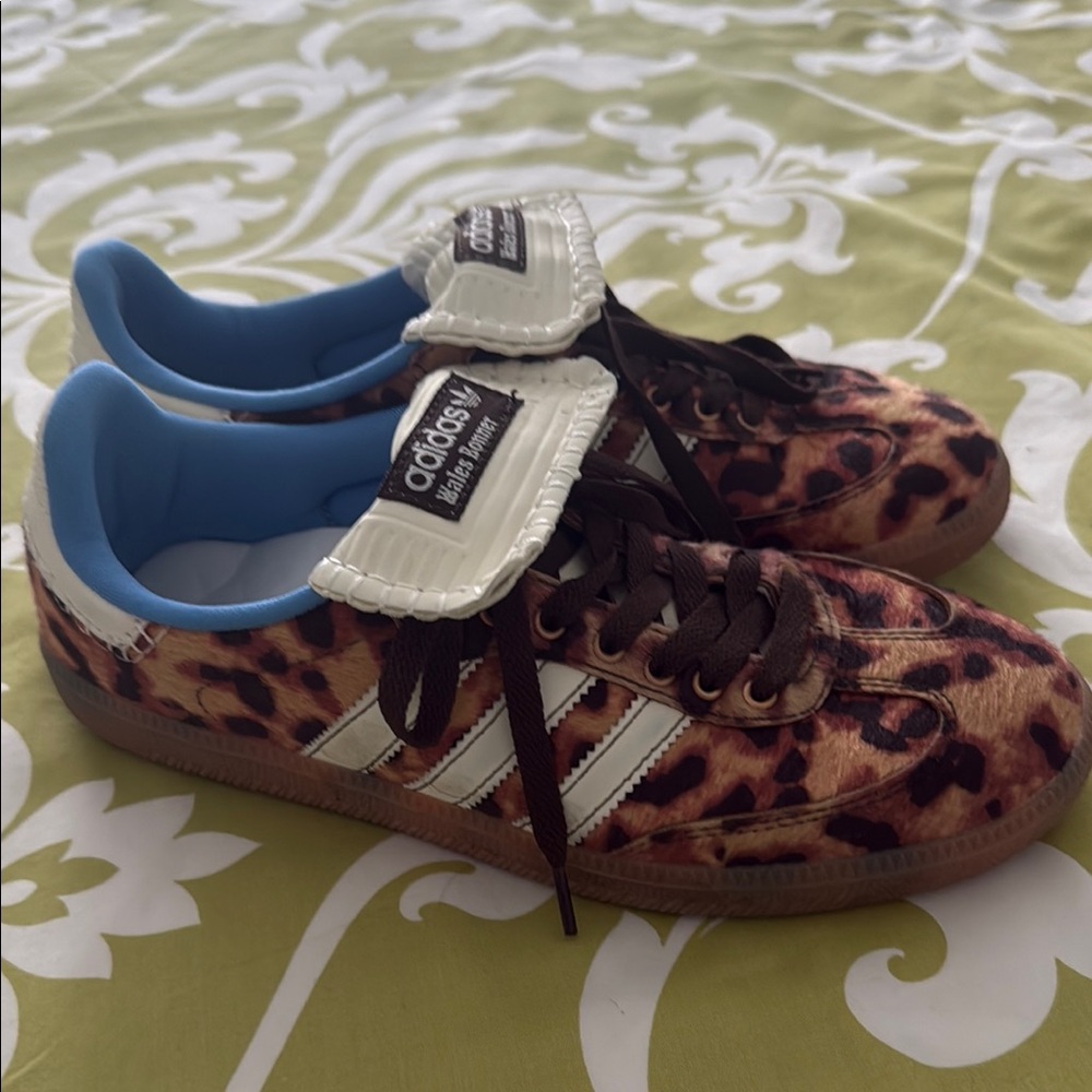 Adidas cheetah print sambas Brown and Blue